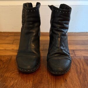 rag & bone Studded Black Leather Booties